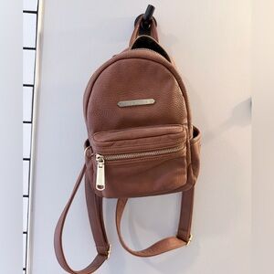 Steve Madden Mini Tan Leather Backpack